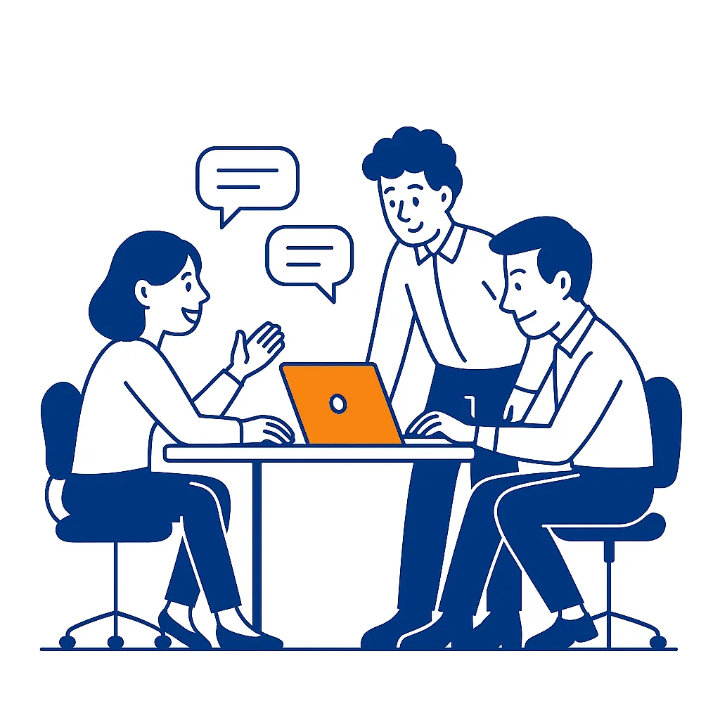 Our team working on custom digital solutions